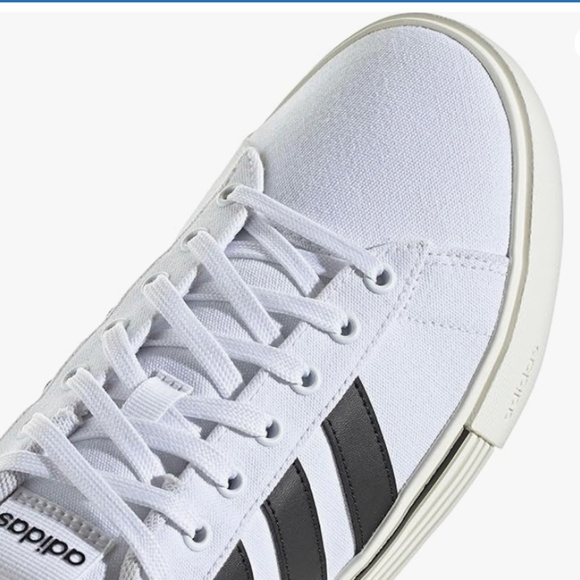 NWT Adidas Unisex Canvas Casual Sneaker White/Black/Off White (Size W6.5 / M5.5) - Picture 3 of 11